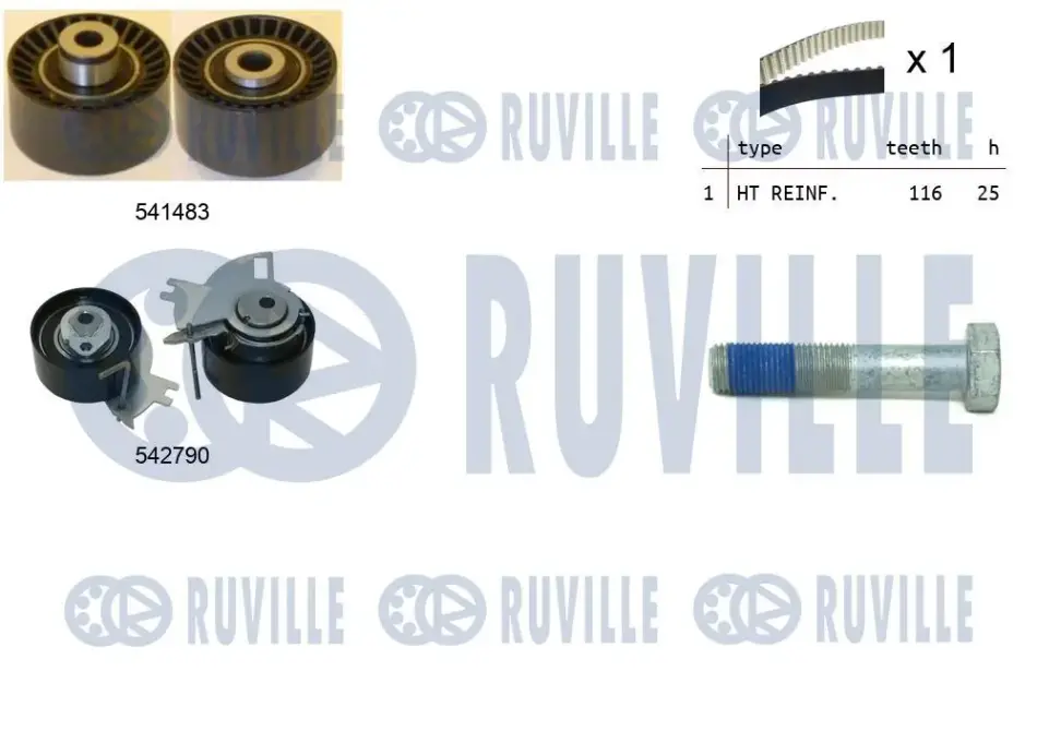 RUVILLE к-к ГРМ (ремень + 2шт. ролики) Citroen Jumpy 2.0 BlueHDi 15- ruville 550427