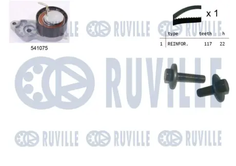 RUVILLE К-кт. ГРМ (рем.+1шт. ролик+крепление) Ford Focus -04, Fiesta -02, Fusion -04 ruville 550064