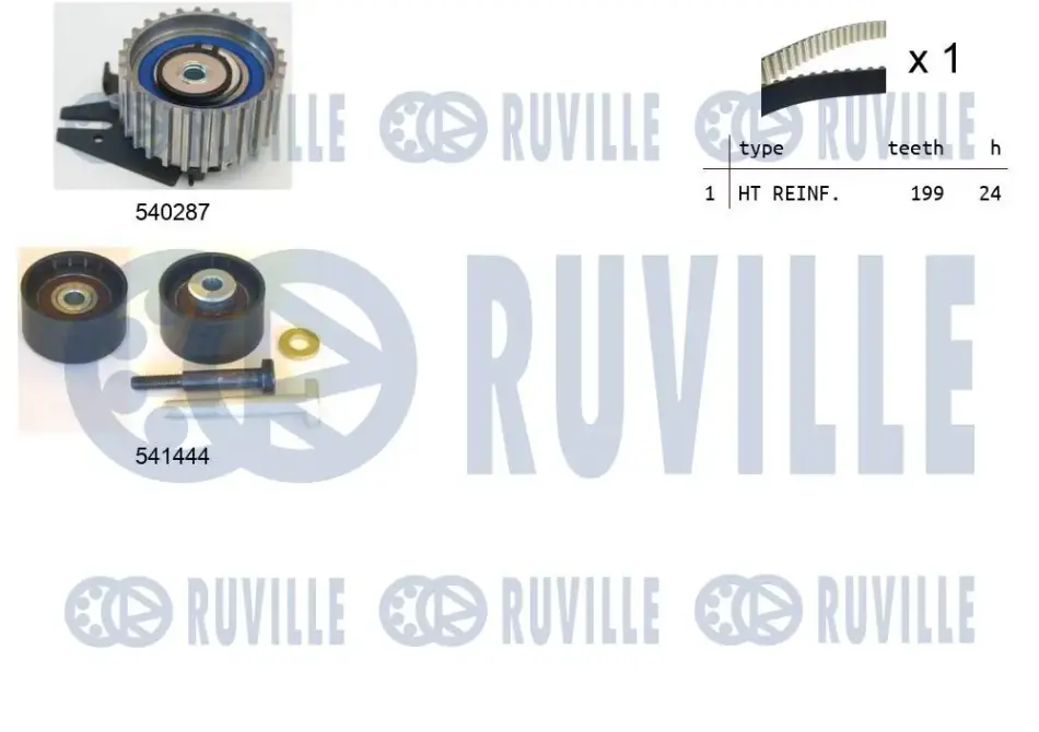 RUVILLE К-кт. ГРМ (рем.+2шт. ролик) Opel Vectra c 1.9 CDTI ruville 550260