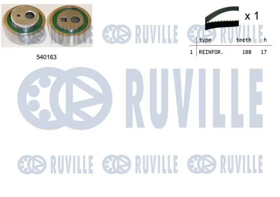 RUVILLE К-кт. ГРМ (рем.+ ролик) Citroen Berlingo 1.4, Xara,Saxo,Ax,Bx,Zx ruville 550328