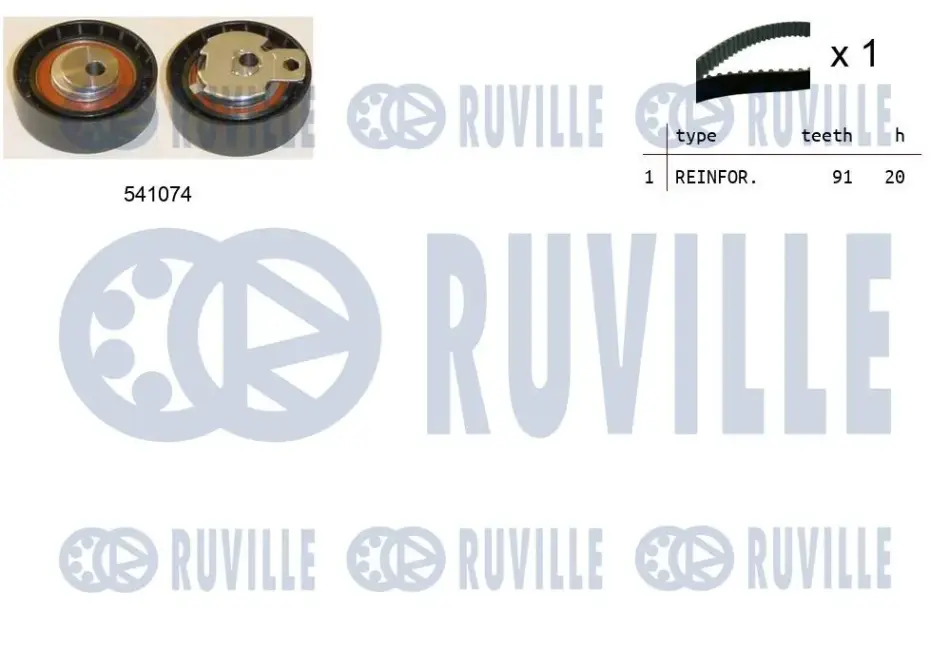 RUVILLE К-кт. ГРМ (рем.+ролик) Ford Focus 1.8TDCi 00- Ruville 550054 (фото 1)