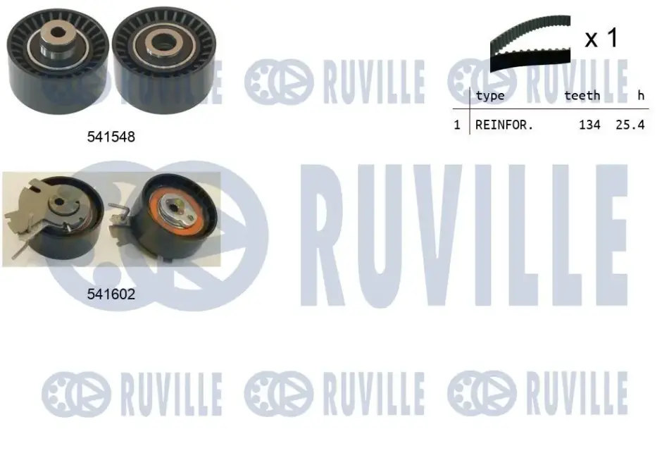RUVILLE К-кт. ГРМ (ремень+2шт. ролика) Citroen C4 1.6, Berlingo 1.6 08- ruville 550286