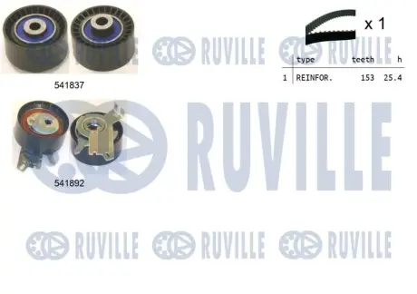 RUVILLE К-кт. ГРМ (ремень+2шт. ролика) Citroen C4 Picasso 1.8/2.0 Peugeot 407 1.8/2.0 ruville 550366