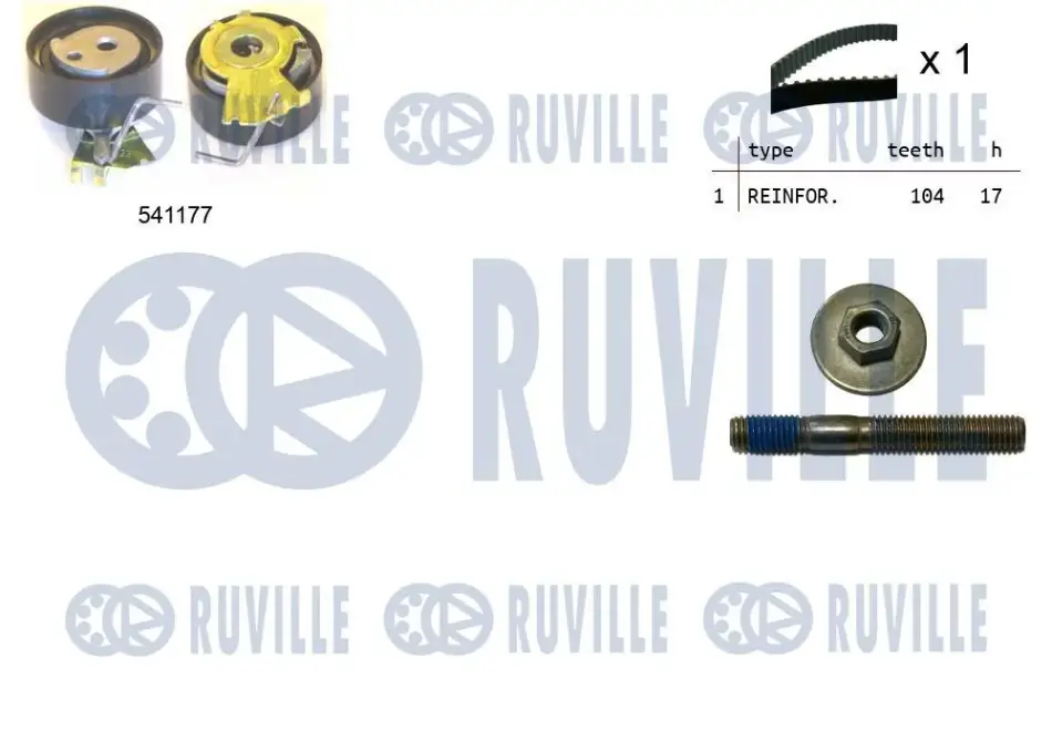 RUVILLE К-кт. ГРМ (ремень+ролик) Citroen Berlingo 1.4, Nemo 1.4 ruville 550051