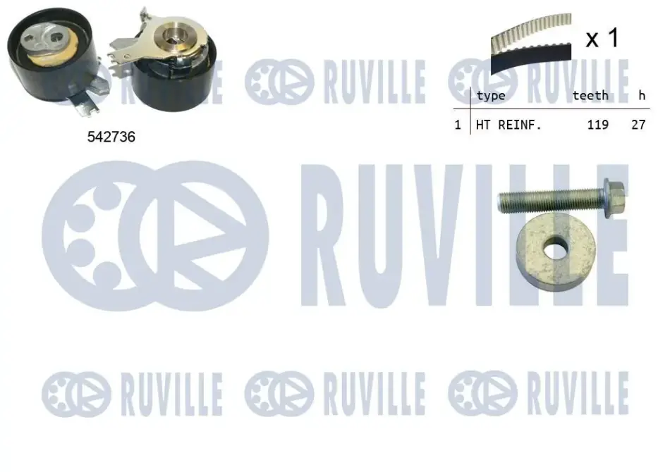RUVILLE К-кт ГРМ (ремень + ролик) DACIA LOGAN 1.5DCI 10- ruville 550378