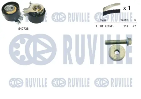 RUVILLE К-кт ГРМ (ремень + ролик) DACIA LOGAN 1.5DCI 10- ruville 550378