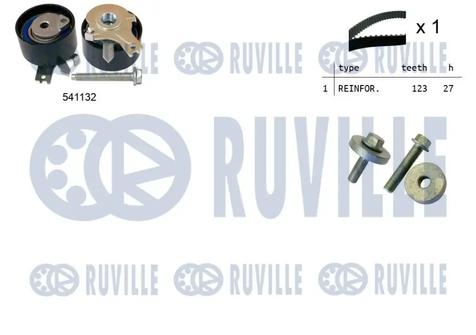 RUVILLE К-кт. ГРМ (ремень+ролик+крепеж) Renault Kangoo 1.5dCi Ruville 550055 (фото 1)