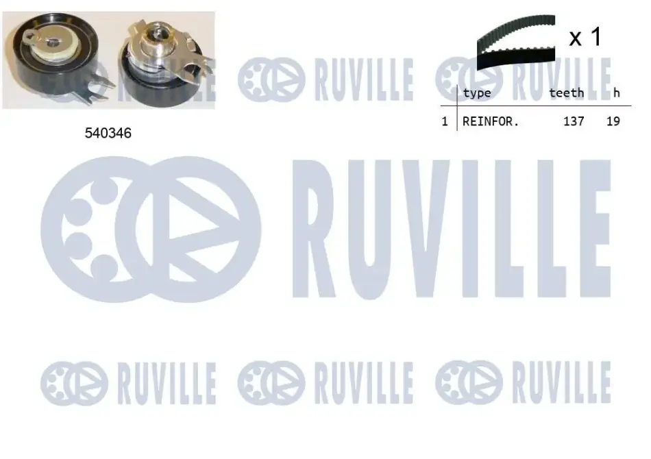 RUVILLE К-кт ГРМ (ремень+ ролик натяжения) VW SEAT SKODA ruville 550046