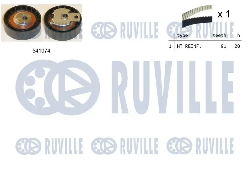 RUVILLE К-кт. ГРМ (ремень Тефлон!+ролик) Ford Focus 1.8TDCi 00- Ruville 550001 (фото 1)