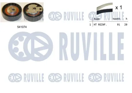 RUVILLE К-кт. ГРМ (ремень Тефлон!+ролик) Ford Focus 1.8TDCi 00- Ruville 550001