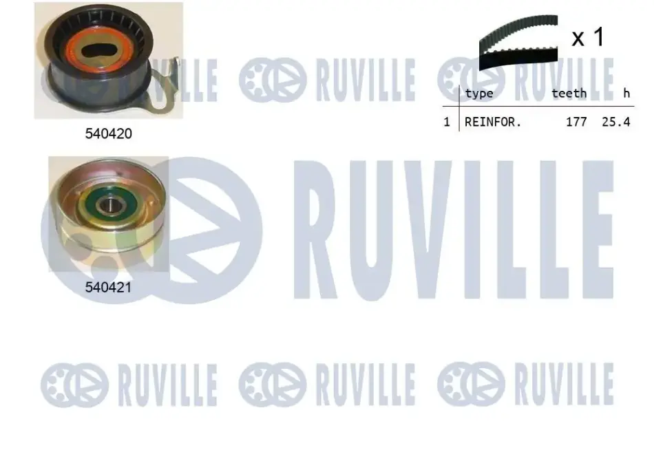 RUVILLE К-т ГРМ (ремень+2 ролика) TOYOTA Camry, Avensis, 1,8-2,0D ruville 550172
