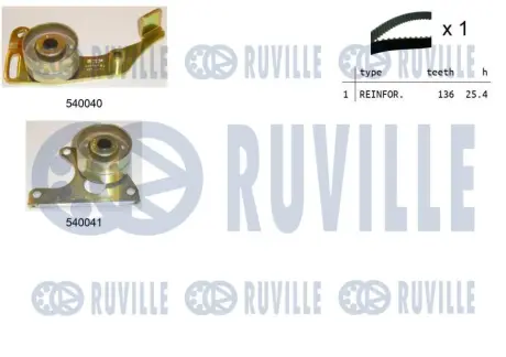 RUVILLE К-т ГРМ (ремень+2ролика) CITROEN BX, ZX, PEUGEOT 306, 405. 1,9D.B Ruville 550066