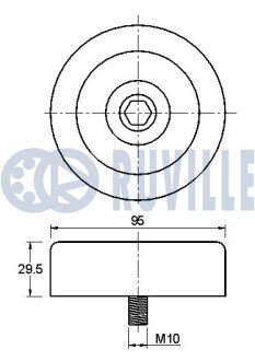 KIA Ролик натяжн. поликлинового ремня Ceed 1.6, Hyundai i30 1.4/1.6 07- ruville 541981