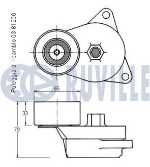 LAND ROVER Ролик натяжной с кронштейном RANGE ROVER SPORT I 3.6 D 4x4 ruville 541904
