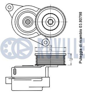 MAZDA Ролик с натяжит. Mazda 2 1.4, 3 1.6 03- ruville 541493
