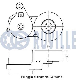 MITSUBISHI Натяжной ролик Grandis, Lancer, Outlander 2.0/2.4 02- ruville 541653