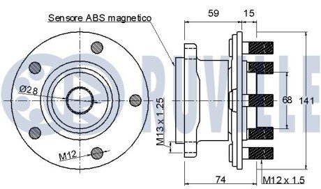 MITSUBISHI подшипник ступицы с датчиком ABS Outlander -12 CITROEN C-C ruville 221328