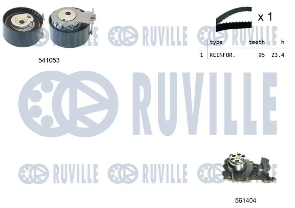 RUVILLE NISSAN К-кт ГРМ (помпа с прокл. + ролик + ремень) KUBISTAR 1.2 ruville 5501191