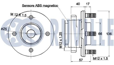 NISSAN К-кт подшипника передн.колеса Tiida ruville 221658