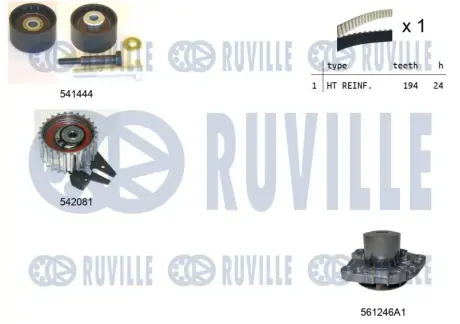 RUVILLE OPEL К-кт ГРМ с водяным насосом COMBO Combi 12-, LANCIA DELTA III, MUSA 1.6 D ruville 5503031