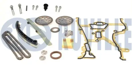 RUVILLE OPEL К-т ланцюга ГРМ (ланцюг+3звезд.+натяж.+башмак+заспокоювач.+сальник+прокл.) Astra, Corsa, Meriva, 1,2-1,4 96- Ruville 580186
