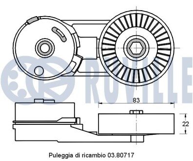 OPEL Натяжной ролик Astra G, Vectra C/B 00- ruville 541410