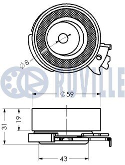 OPEL Ролик натяж.Astra F/G,Combo,Meriva ruville 540068