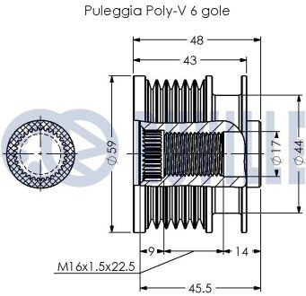 Шків генератора ruville 542372