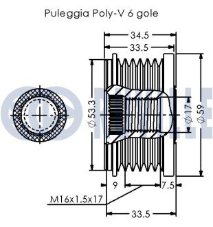Шків генератора ruville 542505