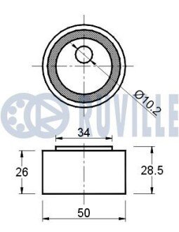 PEUGEOT Ролик натяжителя ремня 307 2.0HDI ruville 540862