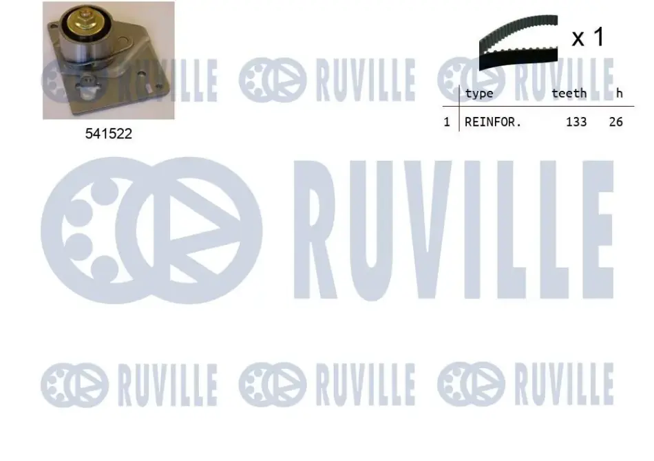 RUVILLE Ремень ГРМ + ролик натяжения RENAULT MEGANE 1.9dCi ruville 550128