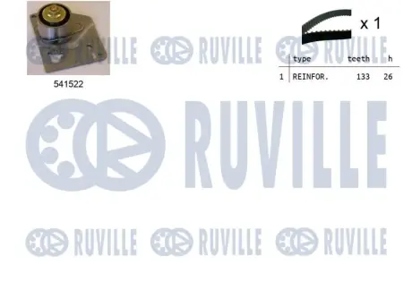 RUVILLE Ремень ГРМ + ролик натяжения RENAULT MEGANE 1.9dCi Ruville 550128