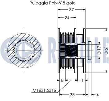 RENAULT Механизм своб.хода генератора Logan,Kangoo 1.5dCi ruville 541702
