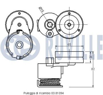 RENAULT Натяжной ролик Trafic, Vivaro, Carisma 1.9D ruville 541995