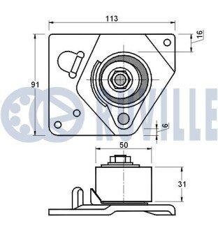 RENAULT Ролик натяж. ремня (c платформой)Opel Vivaro,Trafic,NISSAN,MITSUBISHI CARISMA 1.9DI-D 00- ruville 541295