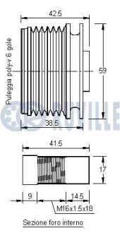 Шків генератора ruville 541951