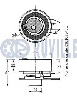SEAT Ролик натяжителя ремня AROSA 1.0 97- ruville 541354