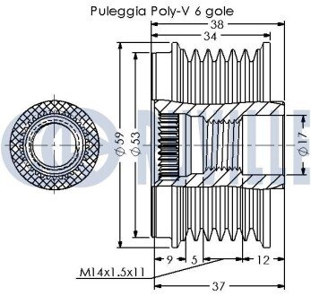 Шкив генератора ruville 542699