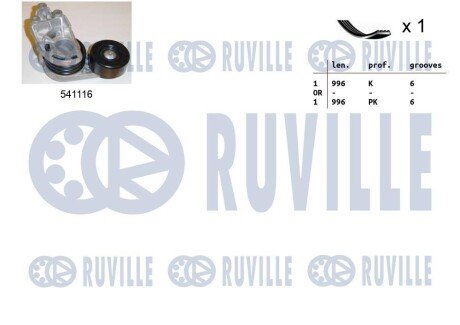 SKODA К-т ГРМ (ремінь + ролик) FABIA I 1.4 TDI 05- ruville 570068 на Шкода Фабия 1
