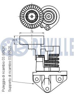 SMART Ролик приводного ремня Forfour 1.5CDI -06 ruville 541621