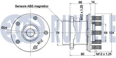 SUBARU Маточина колеса FORESTER 2.0d, XV 12- ruville 221740