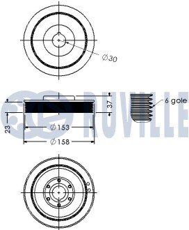 SUZUKI Шків колінчатого вала GRAND VITARA I 2.0 HDI ruville 520339