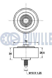 TOYOTA Ролик натяжн. Hiace, Land Cruiser Prado 2.5-3.0 D-4D 01- ruville 542637