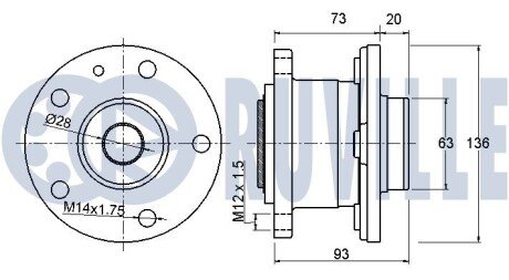 VOLVO Подшипник зад. ступицы CX60 08- ruville 221431