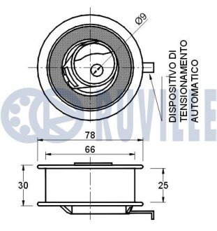 VW Натяжной ролик Polo SEAT Cordoba/Ibiza 1,9D/SDI 96- SKODA ruville 540343