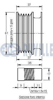 VW Ременной шкив JETTA III 2.5 ruville 541922