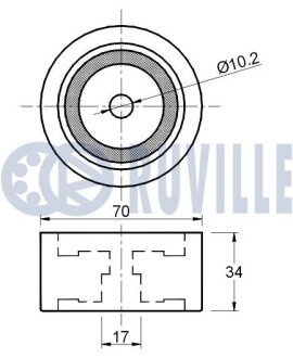 VW Ролик направляющий гладкий AUDI A4/A6 2,5TDI ruville 541169