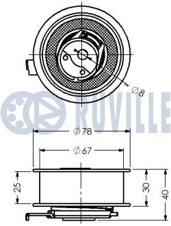 VW Ролик натяж. AUDI,SEAT,SKODA 1,9TDI ruville 541197