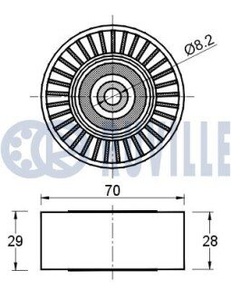 VW Ролик натяжной Audi A4/5/6, Q5, Amarok, Crafter, T6 2.0TDI ruville 541714