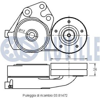 VW Ролик приводного ремня Golf V,VI, Passat, Skoda 1.4TSI ruville 542171